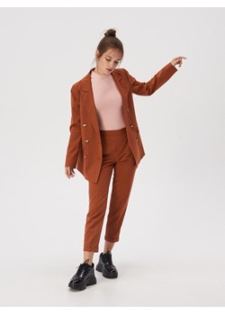 Bluzka damska Sinsay gładka z golfem casual z krótkimi rękawami 