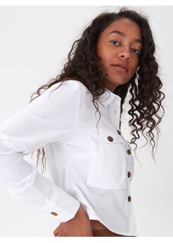 Koszula damska House casual biała z długim rękawem z kołnierzykiem 