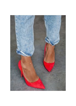 Czółenka DeeZee.pl ze szpiczastym noskiem bez wzorów eleganckie na szpilce bez zapięcia na wysokim obcasie 