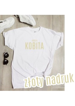 koszulka z napisem piękna kobita ze sklepu Time For Fashion w kategorii Bluzki damskie - zdjęcie 73263646