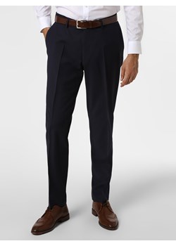 Finshley & Harding London Męskie spodnie od garnituru modułowego Mężczyźni Slim Fit Wełna granatowy jednolity ze sklepu vangraaf w kategorii Spodnie męskie - zdjęcie 73422138