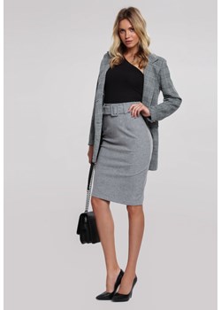 Szara spódnica Renee bez wzorów midi 