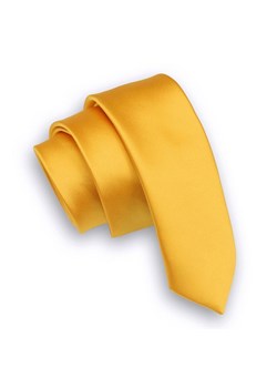 Żółty Gładki Krawat (Śledź) Męski -ALTIES- 5 cm, Wąski, Złoty KRALTStani0276 ze sklepu JegoSzafa.pl w kategorii Krawaty - zdjęcie 73913118