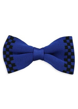 Mucha Typu Knit - Alties - Niebieska w Czarną Kratką MUALTS0185 ze sklepu JegoSzafa.pl w kategorii Muchy - zdjęcie 74127798