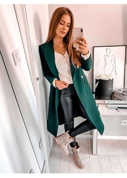 L'Amour płaszcz damski wełniany bez wzorów jesienny 