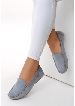 Mokasyny niebieskie Born2be bez zapięcia na płaskiej podeszwie 