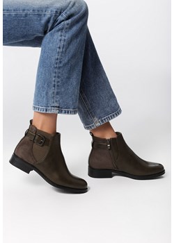 Botki Born2be ze skóry ekologicznej casual na zamek 