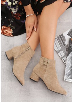 Botki Born2be jesienne na obcasie gładkie 