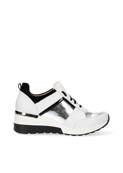 Sneakersy damskie Arturo Vicci gładkie na platformie skórzane wiązane sportowe na wiosnę 