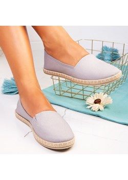 Espadryle damskie Royalfashion.pl płaskie szare z tkaniny bez wzorów 