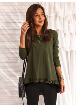 Bluzka damska Selfieroom z elastanu z dekoltem w łódkę z długimi rękawami 