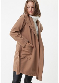 Born2be płaszcz damski brązowy gładki 