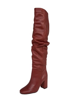 Kozaki damskie Edited eleganckie bez wzorów ze skóry na zamek 