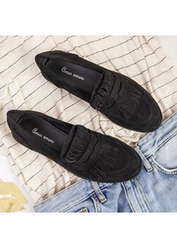 Mokasyny Royalfashion.pl czarne bez wzorów 