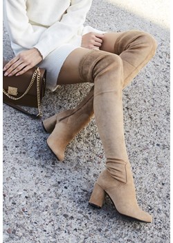 Kozaki damskie Renee młodzieżowe za kolano na zamek 