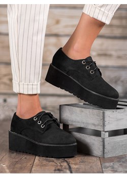 Półbuty damskie CzasNaButy wiązane z zamszu casual 
