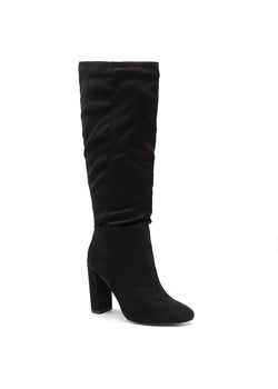 Kozaki damskie Jenny Fairy czarne na zamek z cholewką przed kolano eleganckie gładkie 