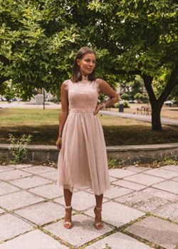 Sukienka bez rękawów midi rozkloszowana 