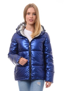 Kurtka damska z kapturem bez wzorów krótka 