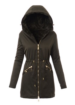 Kurtka damska z kapturem długa casualowa 
