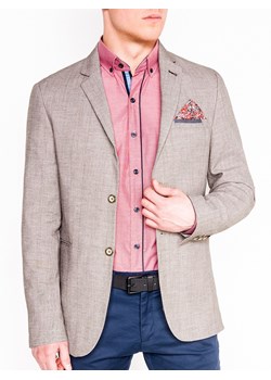 Marynarka męska Edoti.com bez wzorów szara jesienna 