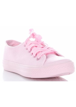 Różowe trampki damskie Ideal Shoes tkaninowe 