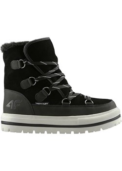 Śniegowce damskie 4F bez wzorów na płaskiej podeszwie sznurowane skórzane na zimę casualowe 