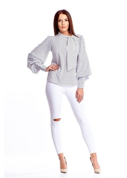 Koszula damska Bergamo beżowa gładka z długimi rękawami 