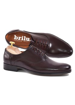 Buty eleganckie męskie Brilu.pl na jesień sznurowane z tworzywa sztucznego 