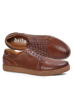 Półbuty męskie Brilu młodzieżowe z nubuku sznurowane 