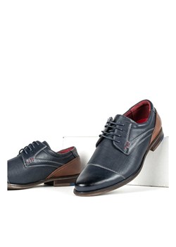 Półbuty męskie Royalfashion.pl granatowe skórzane 