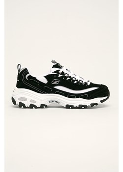 Sneakersy damskie Skechers czarne zamszowe sportowe na platformie bez wzorów 