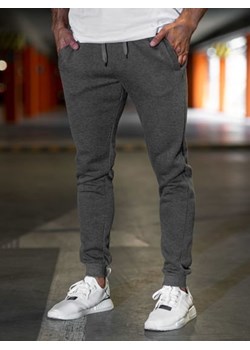 Spodnie męskie joggery dresowe grafitowe Denley XW01 ze sklepu Denley w kategorii Spodnie męskie - zdjęcie 76453569