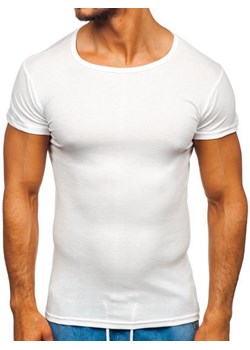 T-shirt męski bez nadruku biały Denley NB003 ze sklepu Denley w kategorii T-shirty męskie - zdjęcie 76453615