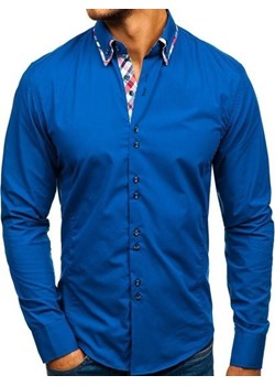 Koszula męska elegancka z długim rękawem chabrowa Bolf 4704-1 ze sklepu Denley w kategorii Koszule męskie - zdjęcie 76453717