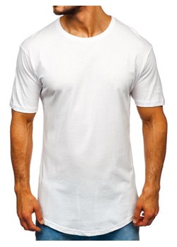 T-shirt długi męski bez nadruku biały Bolf 14290 ze sklepu Denley w kategorii T-shirty męskie - zdjęcie 76453899