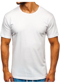 T-shirt męski bez nadruku biały Bolf 14291 ze sklepu Denley w kategorii T-shirty męskie - zdjęcie 76454135