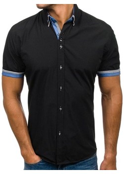 Koszula męska z krótkim rękawem czarna Bolf 2911 ze sklepu Denley w kategorii Koszule męskie - zdjęcie 76454155