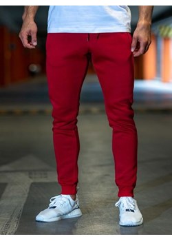 Spodnie męskie joggery dresowe bordowe Denley XW01 ze sklepu Denley w kategorii Spodnie męskie - zdjęcie 76454228