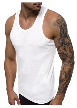 Koszulka bez rękawów męska biała OZONEE JS/NB001 ze sklepu ozonee.pl w kategorii T-shirty męskie - zdjęcie 76498346
