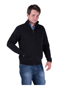 Sweter męski Harry rozpinany (duży) - czarny melanż - 3XL ze sklepu Swetry Lasota w kategorii Swetry męskie - zdjęcie 76865327
