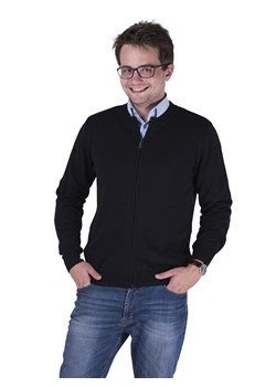 Sweter męski rozpinany Atos - czarny - M ze sklepu Swetry Lasota w kategorii Swetry męskie - zdjęcie 77112347