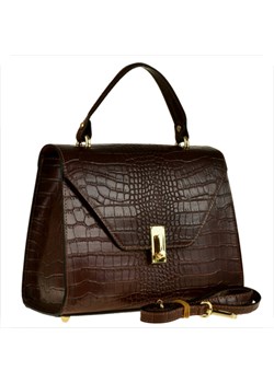 Duża skórzana torba shopper bag brązowa ze sklepu melon.pl w kategorii Torby Shopper bag - zdjęcie 77749649