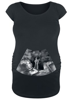 Odzież ciążowa - Ultrasound Metal Hand Baby - T-Shirt - czarny ze sklepu EMP w kategorii Bluzki ciążowe - zdjęcie 77819237
