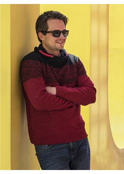 Bastian (duży) - bordo - 3XL ze sklepu Swetry Lasota w kategorii Swetry męskie - zdjęcie 77940776