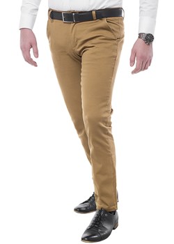 Spodnie męskie chinosy - 6101 - camelowe ze sklepu Risardi w kategorii Spodnie męskie - zdjęcie 78647029