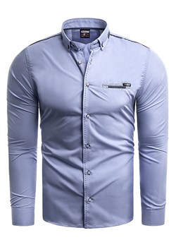 Koszula męska (RL39) - Błękitna ze sklepu Risardi w kategorii Koszule męskie - zdjęcie 78647167