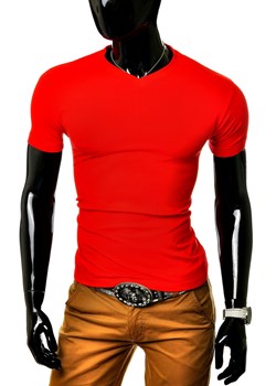 Męska koszulka t-shirt v-neck - czerwona ze sklepu Risardi w kategorii T-shirty męskie - zdjęcie 78647296