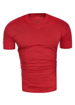 Męska koszulka t-shirt v-neck - czerwona ze sklepu Risardi w kategorii T-shirty męskie - zdjęcie 78647307