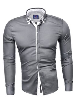 Wyprzedaż koszula męska długi rękaw rl46 - stalowa ze sklepu Risardi w kategorii Koszule męskie - zdjęcie 78845439